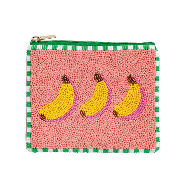 Bananas Beaded Zip Pouch by Mud Pie at Confetti Gift and Party Tuscaloosa Alabama
