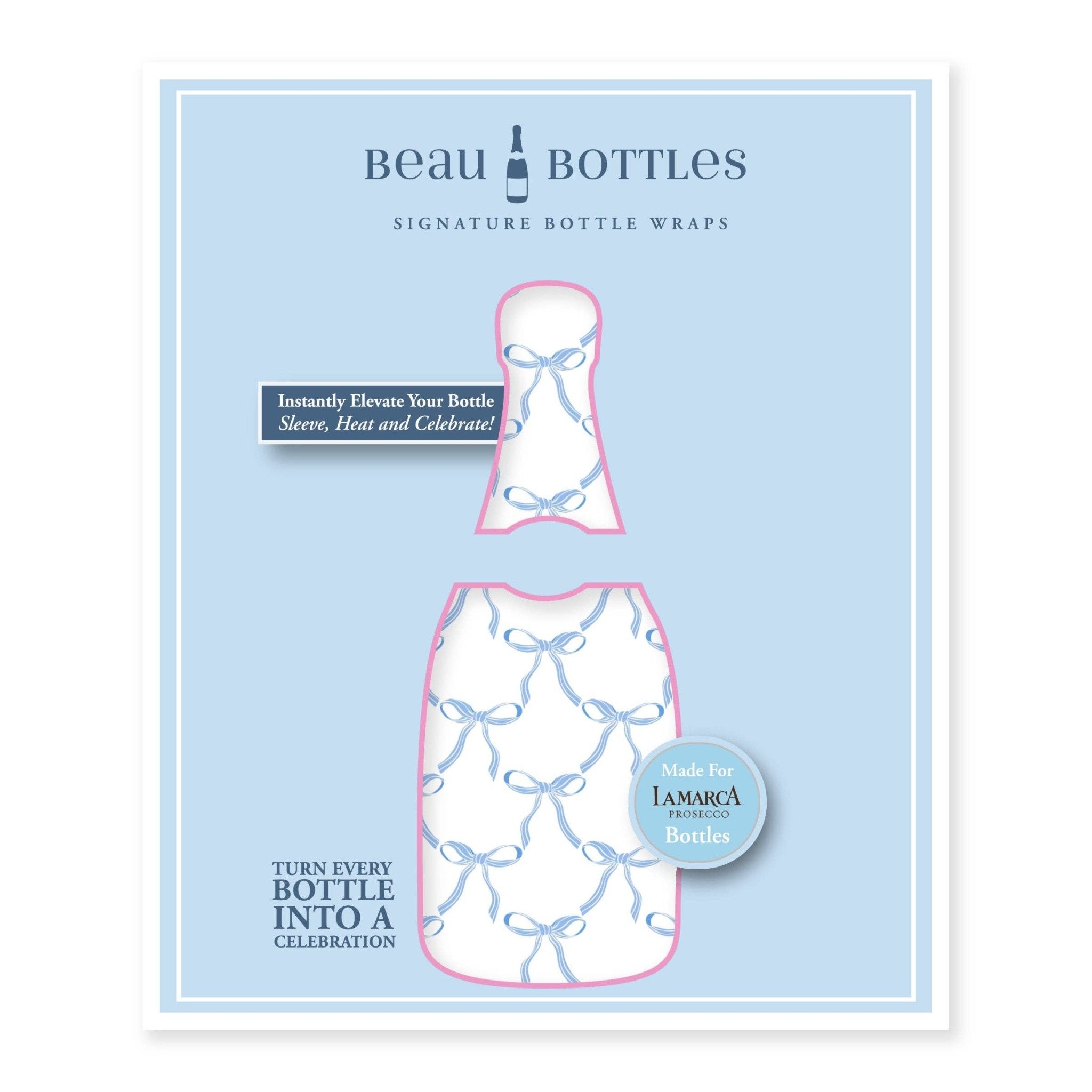 Beau Bottles - Beau Bottles Grandmillenial Blue Bows - Prosecco Collection by Beau Bottles at Confetti Gift and Party Tuscaloosa Alabama
