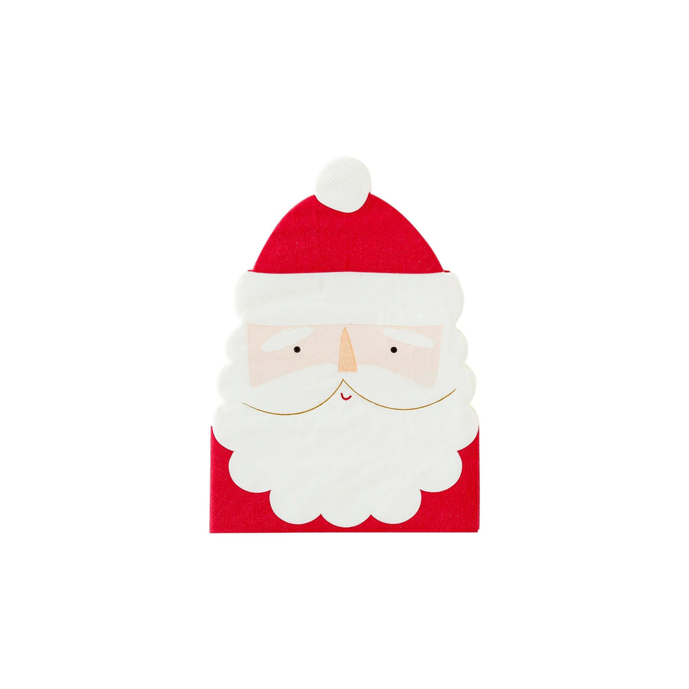 Believe Santa Face Shaped Guest Napkin by My Mind’s Eye at Confetti Gift and Party