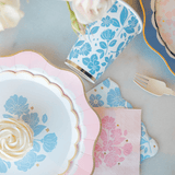 Belle Blue Elegant Floral Dinner Napkins with Gold Foil by Bonjour Fête at Confetti Gift and Party Tuscaloosa Alabama