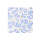Belle Blue Elegant Floral Dinner Napkins with Gold Foil by Bonjour Fête at Confetti Gift and Party Tuscaloosa Alabama
