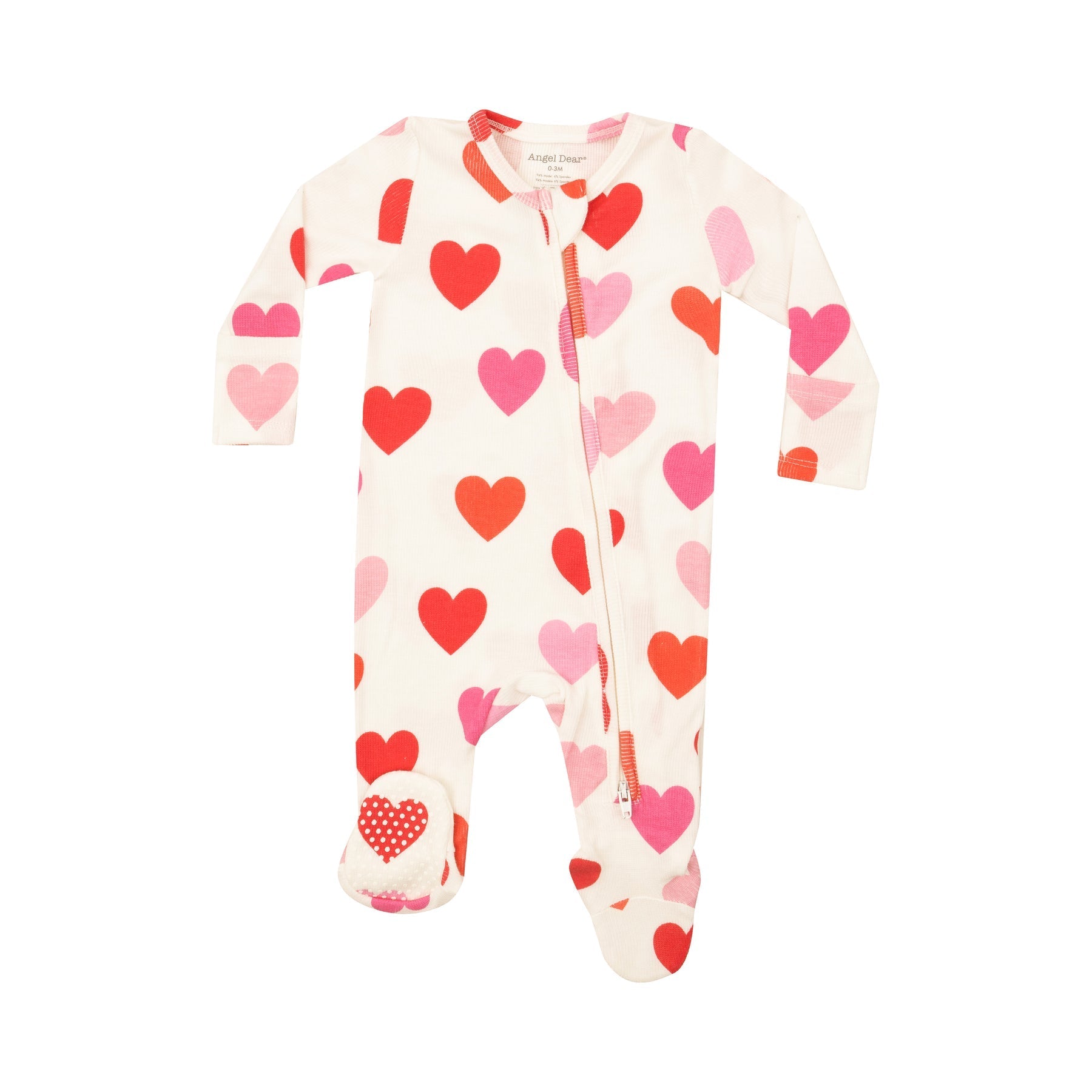 Big Hearts 2 Way Zipper Footie by Angel Dear at Confetti Gift and Party Tuscaloosa Alabama