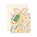 Birthday Gift Star Candles die - cut folded Greeting Card by Ginger P. Designs at Confetti Gift and Party Tuscaloosa Alabama