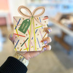 Birthday Gift Star Candles die - cut folded Greeting Card by Ginger P. Designs at Confetti Gift and Party Tuscaloosa Alabama