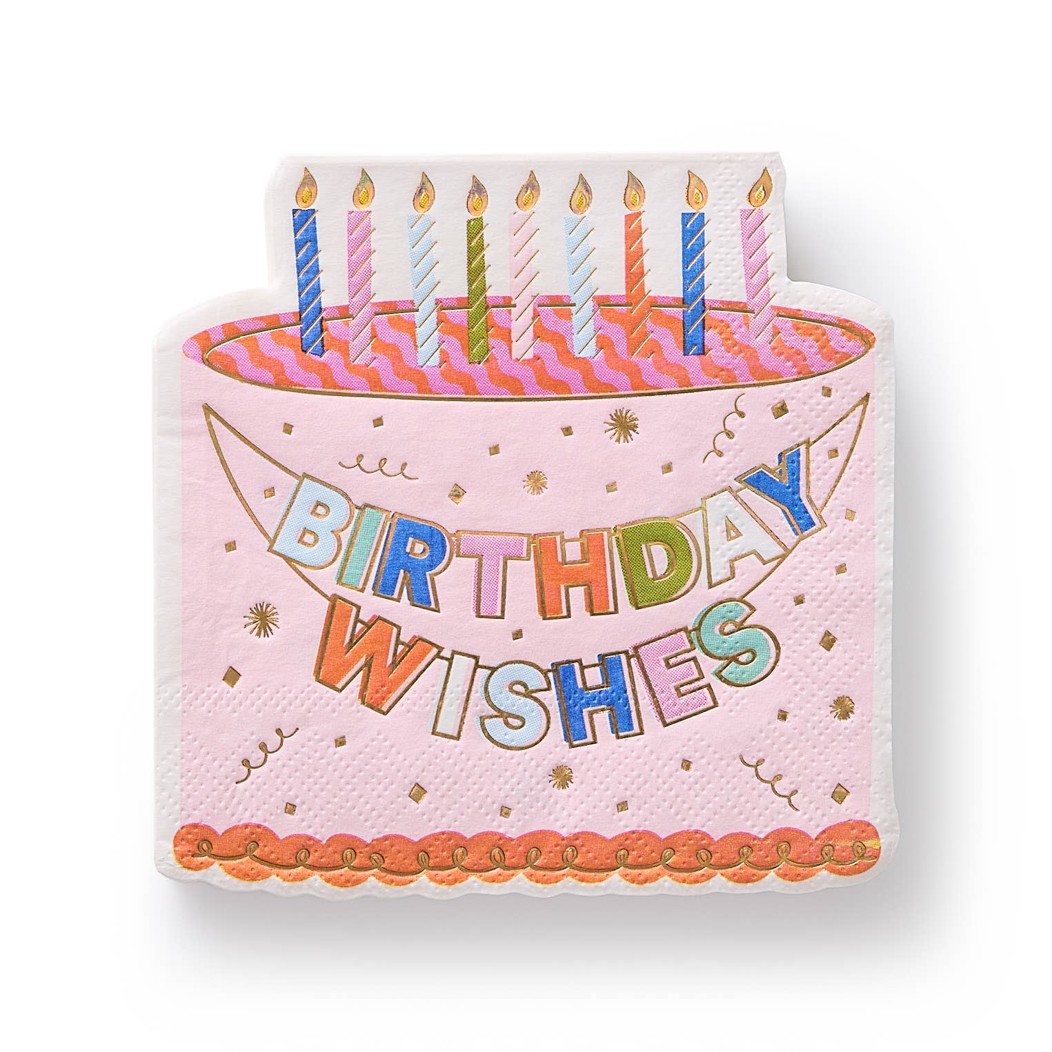 Birthday Wishes Diecut Cake Napkin Set by Packed Party at Confetti Gift and Party Tuscaloosa Alabama