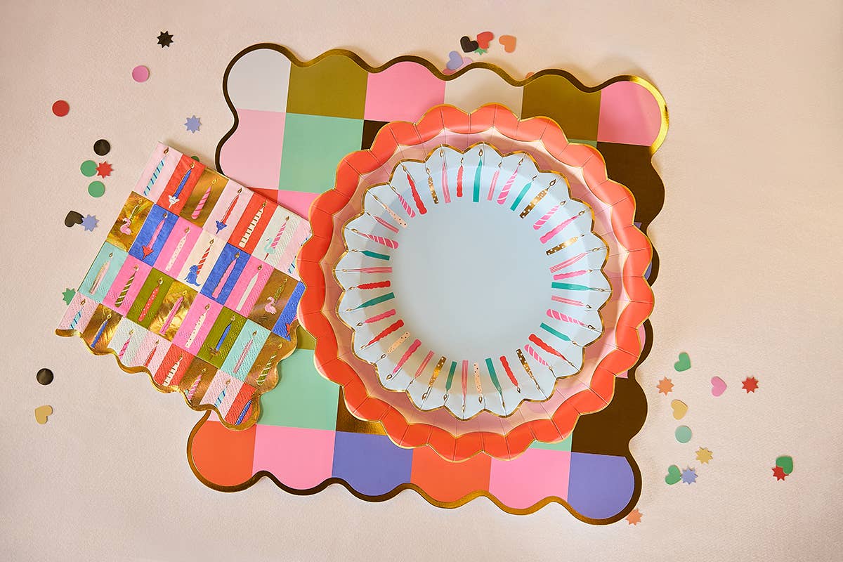 Birthday Wishes Dinner Plate Set by Packed Party at Confetti Gift and Party Tuscaloosa Alabama