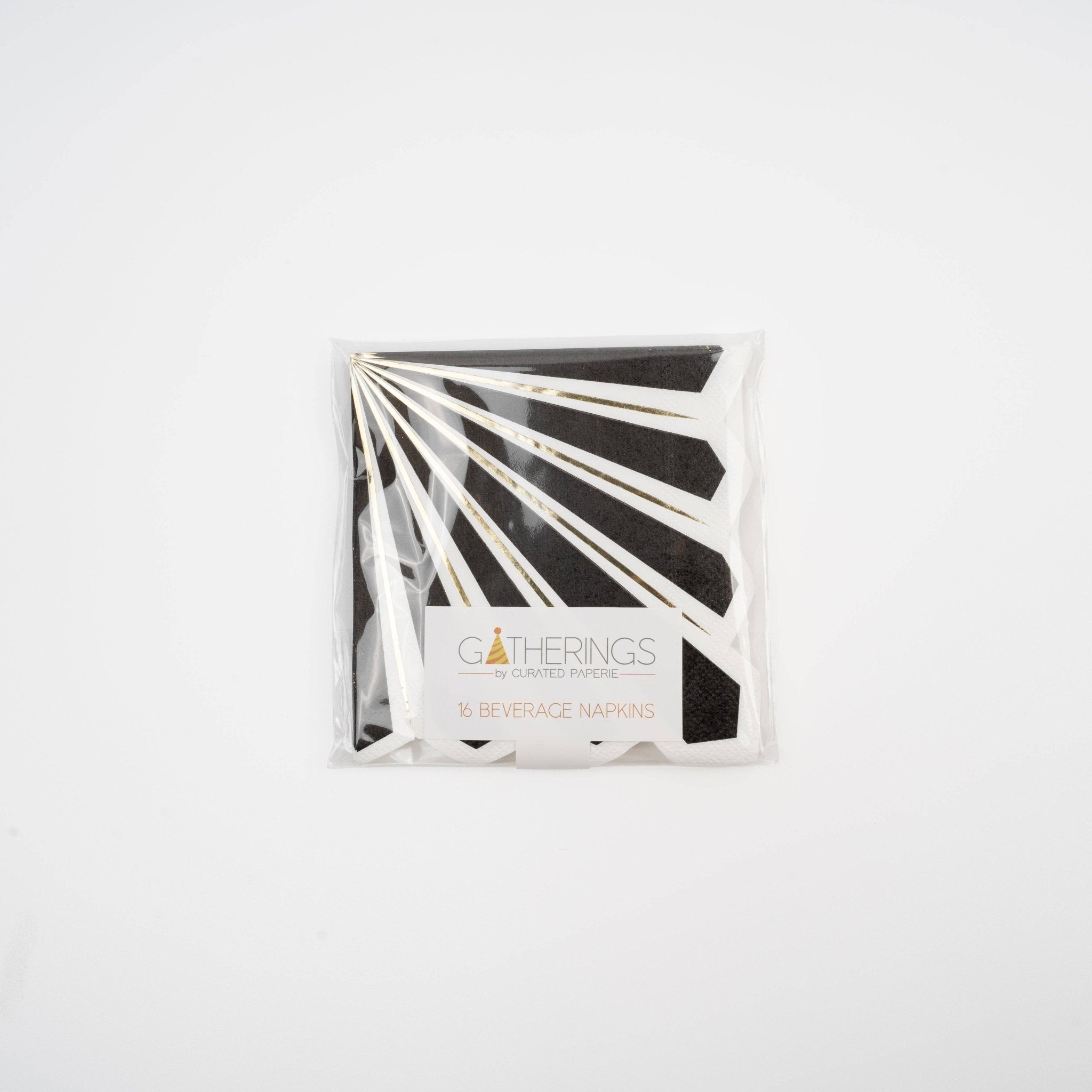 Black and Gold Foil Beverage Napkins by Gatherings by Curated Paperie at Confetti Gift and Party Tuscaloosa Alabama