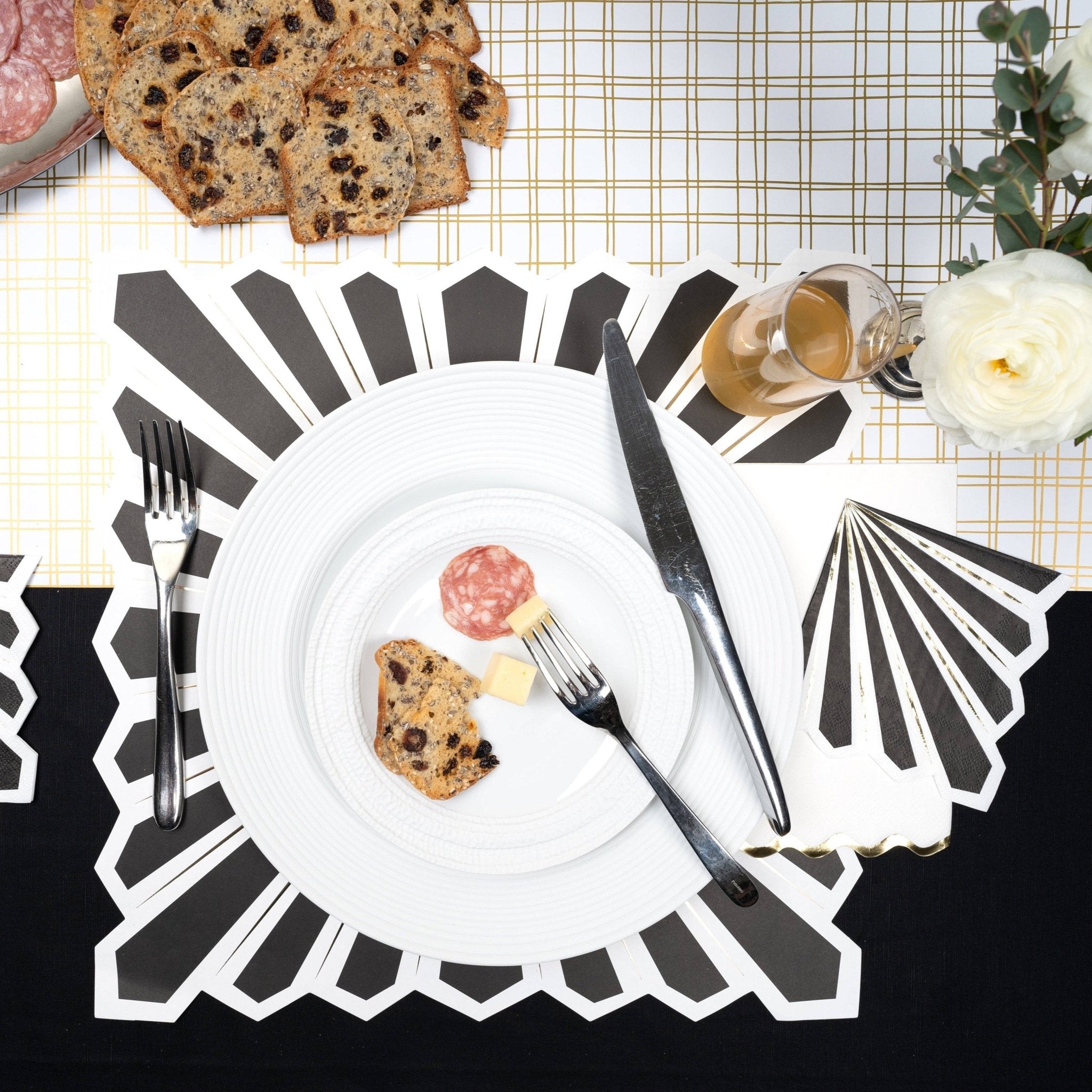 Black and Gold Foil Beverage Napkins by Gatherings by Curated Paperie at Confetti Gift and Party Tuscaloosa Alabama