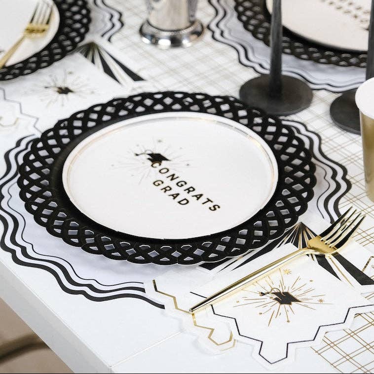 Black and White Fancy Paper Placemats by Gatherings by Curated Paperie at Confetti Gift and Party Tuscaloosa Alabama