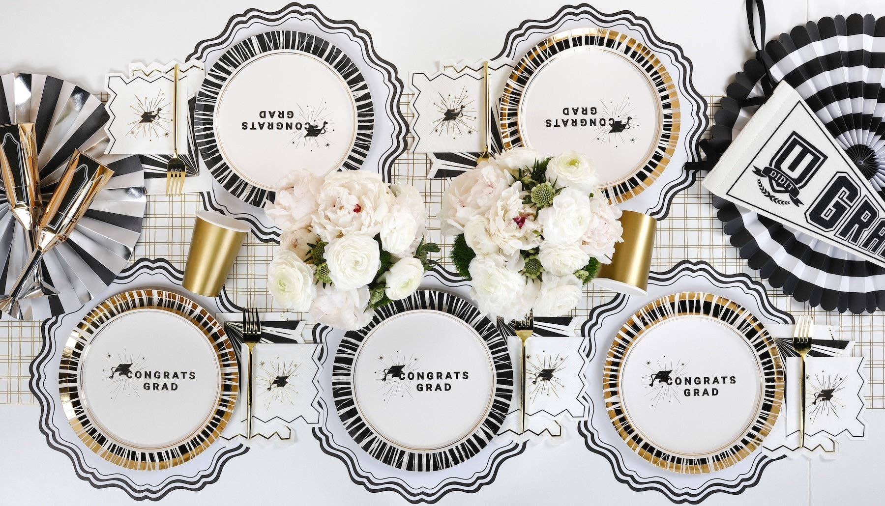Black and White Fancy Paper Placemats by Gatherings by Curated Paperie at Confetti Gift and Party Tuscaloosa Alabama