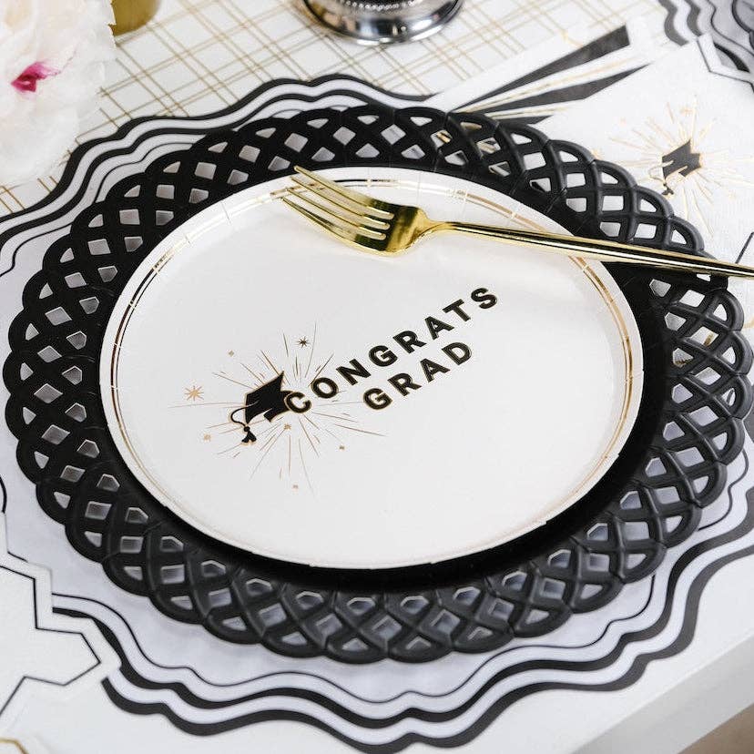 Black and White Fancy Paper Placemats by Gatherings by Curated Paperie at Confetti Gift and Party Tuscaloosa Alabama