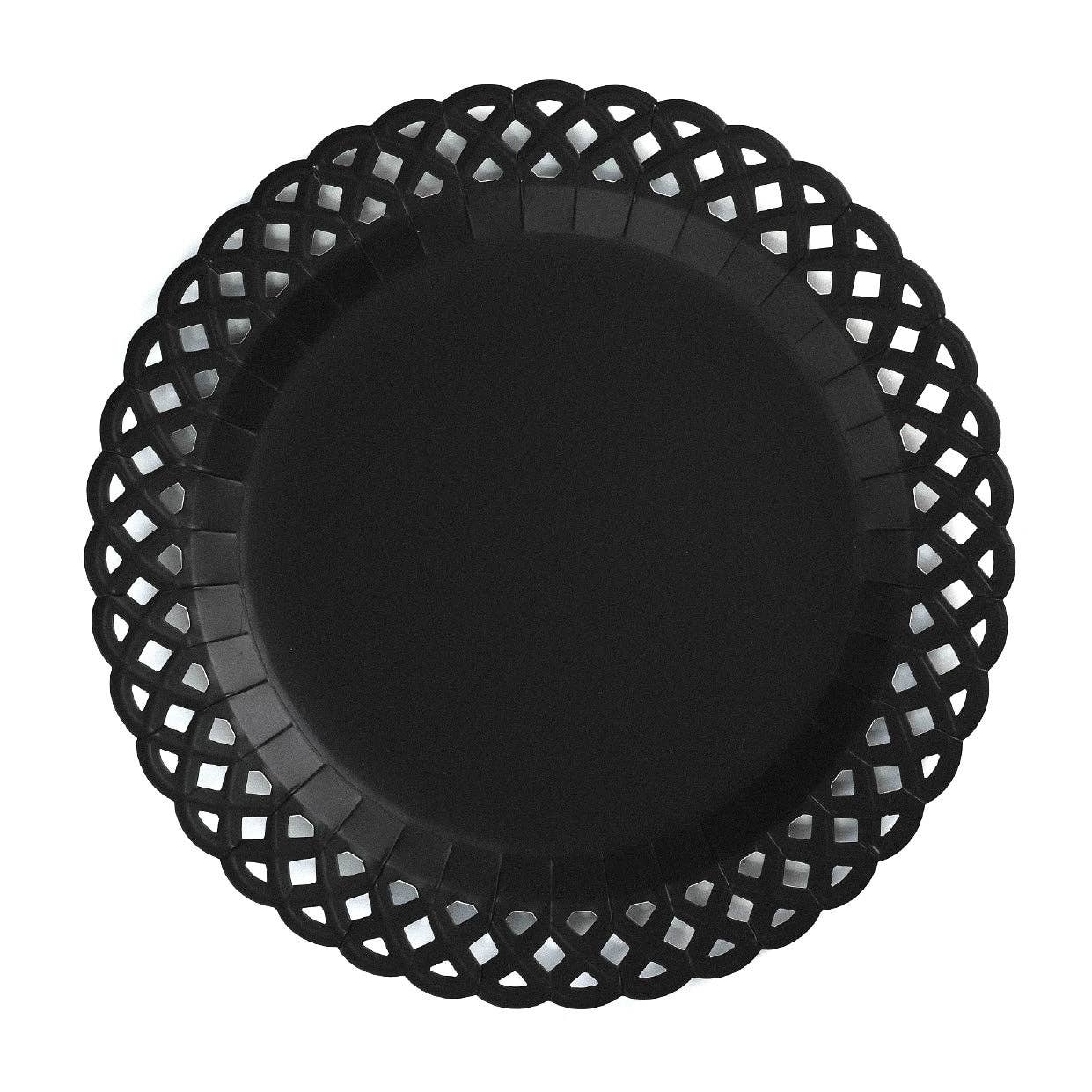 Black Basketweave Paper Dinner Plates by Gatherings by Curated Paperie at Confetti Gift and Party Tuscaloosa Alabama