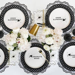 Black Basketweave Paper Dinner Plates by Gatherings by Curated Paperie at Confetti Gift and Party Tuscaloosa Alabama