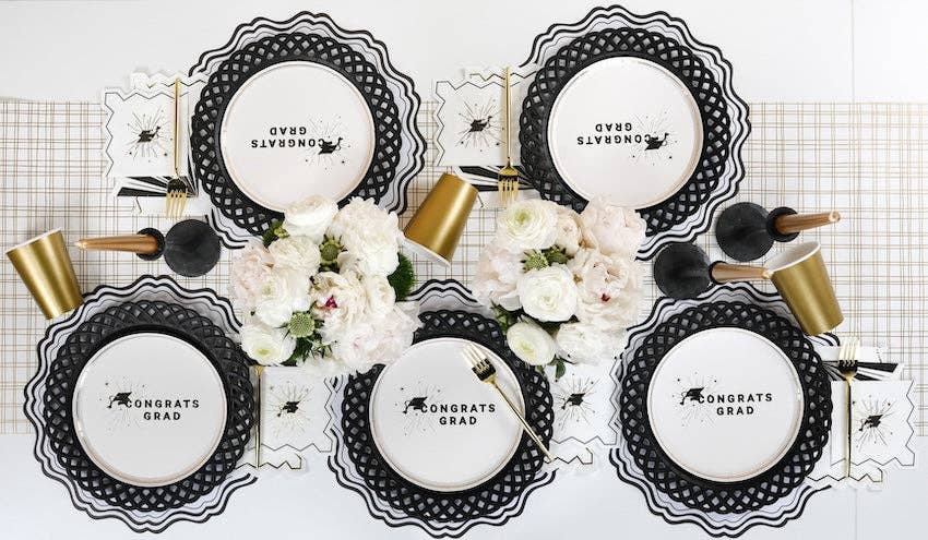 Black Basketweave Paper Dinner Plates by Gatherings by Curated Paperie at Confetti Gift and Party Tuscaloosa Alabama