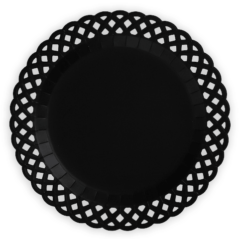 Black Basketweave Paper Dinner Plates by Gatherings by Curated Paperie at Confetti Gift and Party Tuscaloosa Alabama
