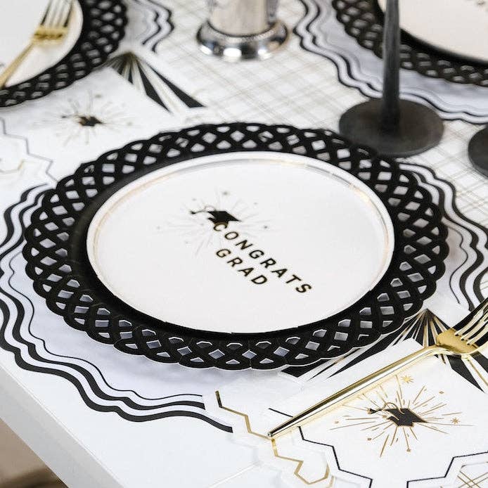 Black Basketweave Paper Dinner Plates by Gatherings by Curated Paperie at Confetti Gift and Party Tuscaloosa Alabama