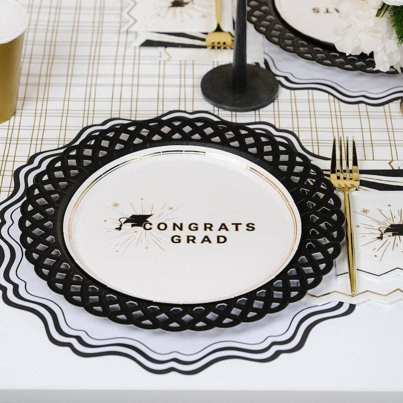 Black Basketweave Paper Dinner Plates by Gatherings by Curated Paperie at Confetti Gift and Party Tuscaloosa Alabama