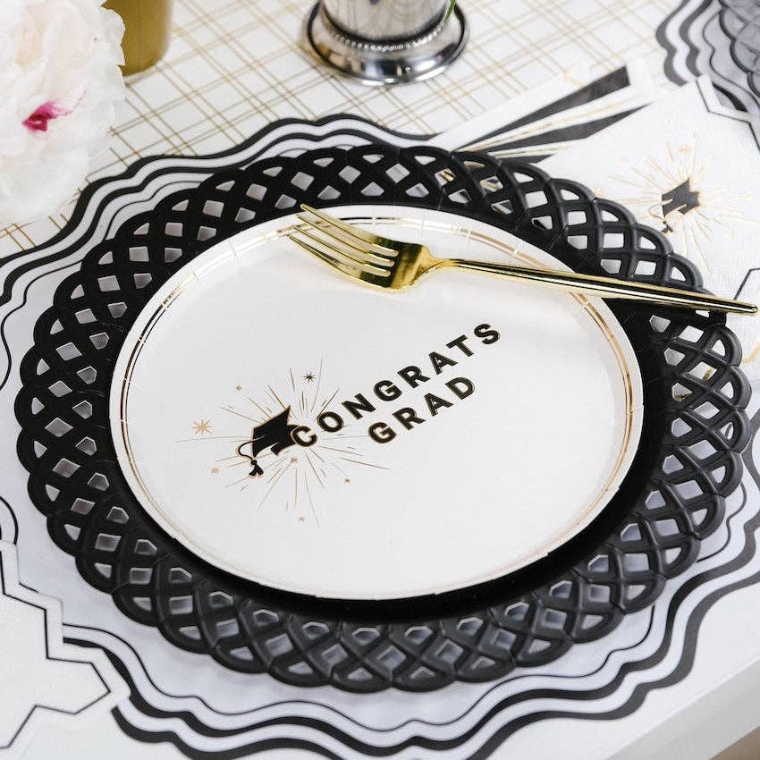 Black Basketweave Paper Dinner Plates by Gatherings by Curated Paperie at Confetti Gift and Party Tuscaloosa Alabama