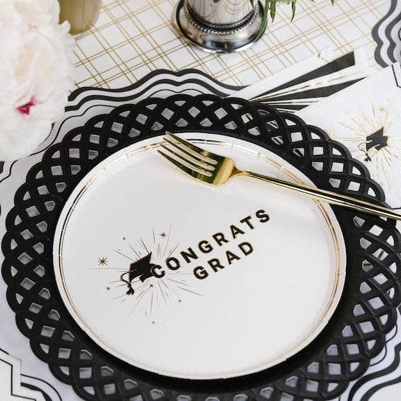 Black Basketweave Paper Dinner Plates by Gatherings by Curated Paperie at Confetti Gift and Party Tuscaloosa Alabama