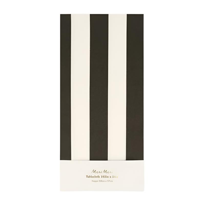 Black Striped Tablecloth by Meri Meri at Confetti Gift and Party