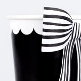 Black & White Stripy Bow Cups by Meri Meri at Confetti Gift and Party Tuscaloosa Alabama