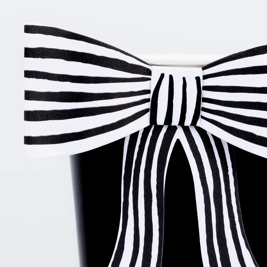 Black & White Stripy Bow Cups by Meri Meri at Confetti Gift and Party Tuscaloosa Alabama