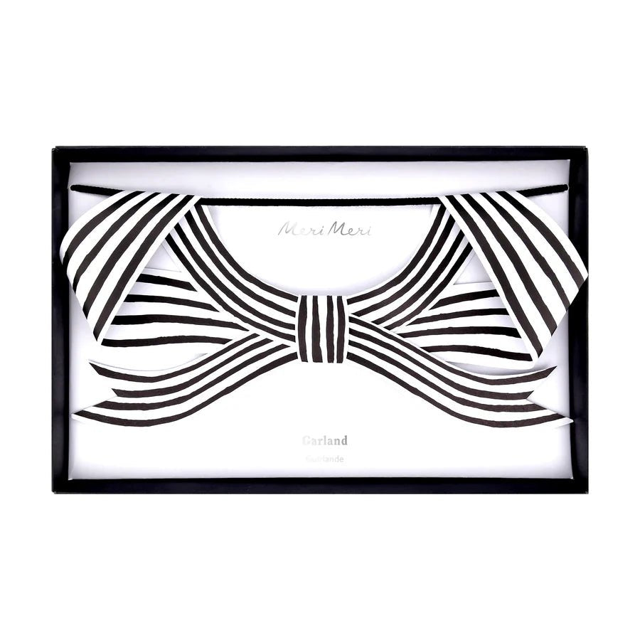Black & White Stripy Bow Garland by Meri Meri at Confetti Gift and Party Tuscaloosa Alabama
