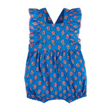 Blue Block Print Romper by Mud Pie at Confetti Gift and Party Tuscaloosa Alabama