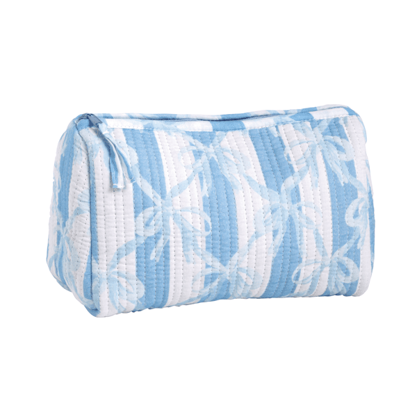 Blue Bow Block Print Zipper Case by Mud Pie at Confetti Gift and Party Tuscaloosa Alabama