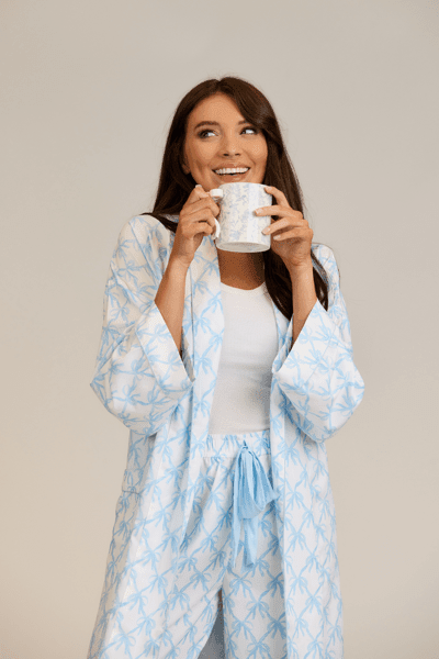 Blue Bow Pajama Pants by Mud Pie at Confetti Gift and Party Tuscaloosa Alabama