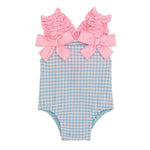 Blue Crinkle Check Swimsuit by Mud Pie at Confetti Gift and Party Tuscaloosa Alabama