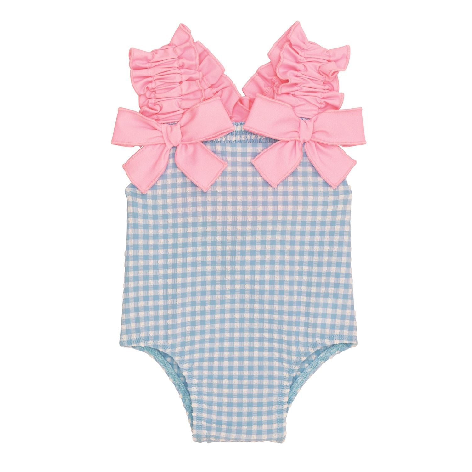 Blue Crinkle Check Swimsuit by Mud Pie at Confetti Gift and Party Tuscaloosa Alabama
