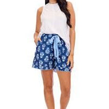 Blue Floral Pajama Shorts by Mud Pie at Confetti Gift and Party Tuscaloosa Alabama
