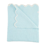 Blue Scallop Chenille Blanket by Mud Pie at Confetti Gift and Party Tuscaloosa Alabama