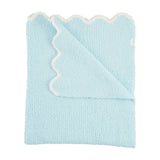 Blue Scallop Chenille Blanket by Mud Pie at Confetti Gift and Party Tuscaloosa Alabama
