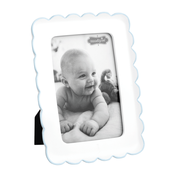 Blue Scalloped Resin Frame by Mud Pie at Confetti Gift and Party Tuscaloosa Alabama