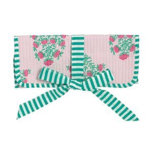 Blush Block Print Jewelry Roll by Mud Pie at Confetti Gift and Party Tuscaloosa Alabama
