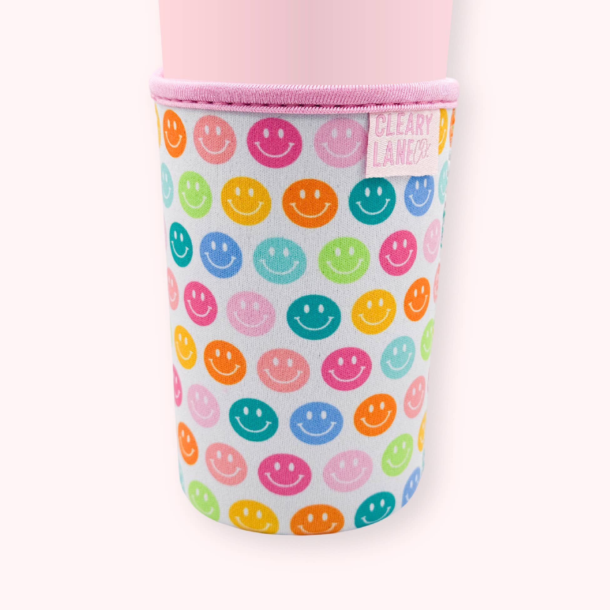 Blush Rainbow Smiley Face Drink Sleeve by Cleary Lane at Confetti Gift and Party Tuscaloosa Alabama