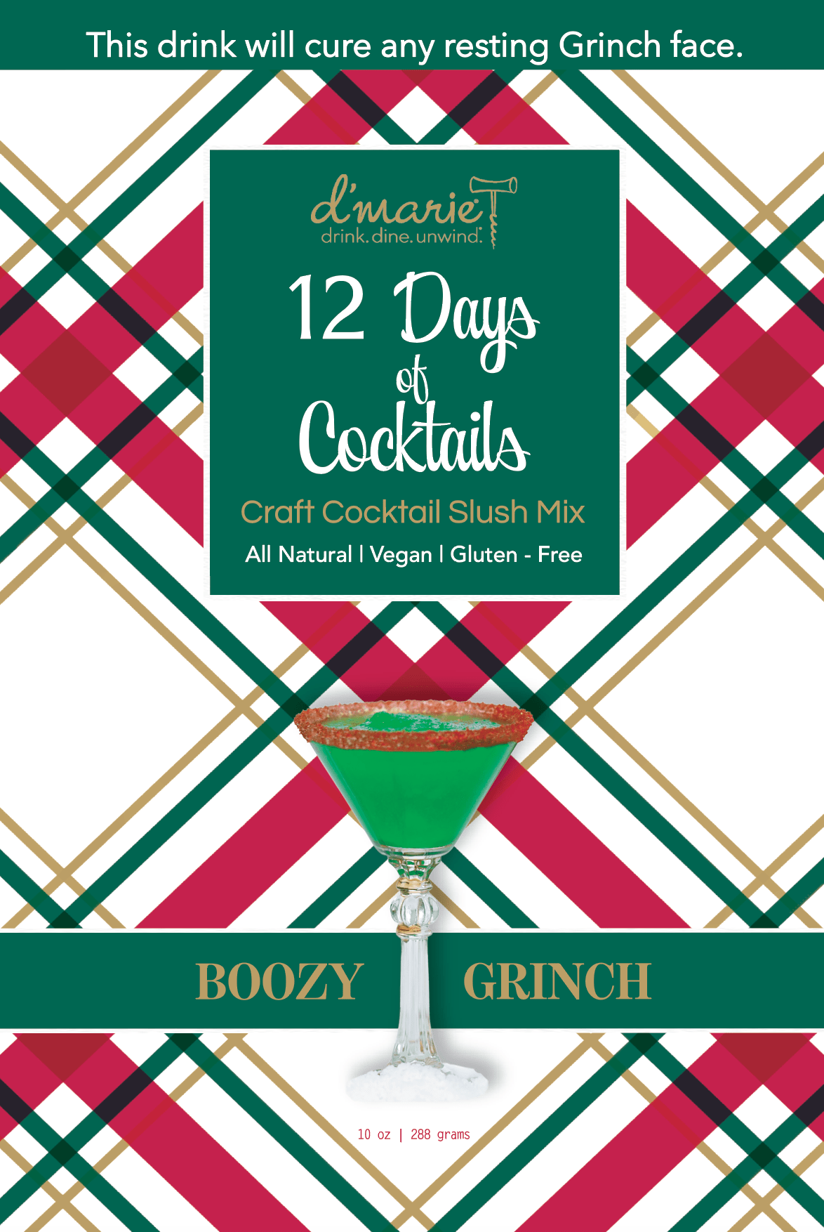 Boozy Grinch Cocktail Mix by D'Marie at Confetti Gift and Party Tuscaloosa Alabama