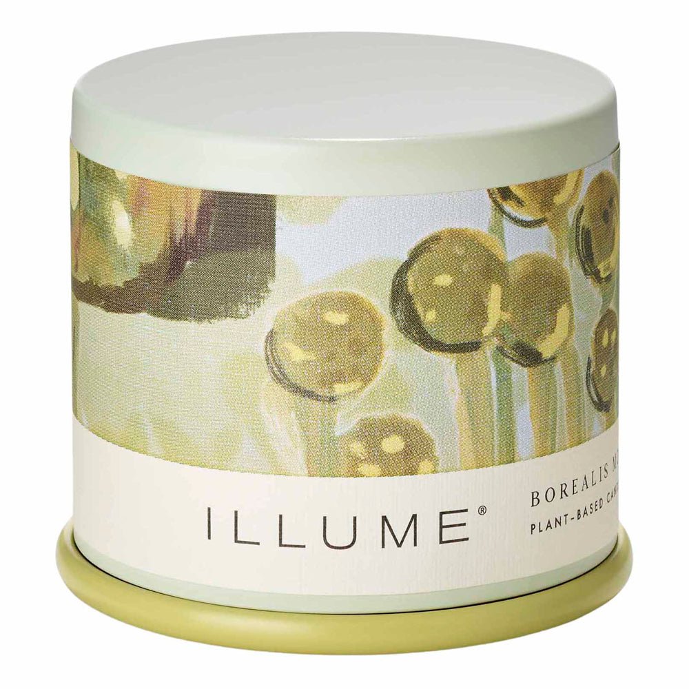 Borealis Moss Demi Vanity Tin Candle by Illume at Confetti Gift and Party Tuscaloosa Alabama