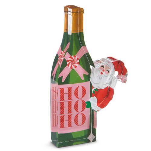 8-inch acrylic cut out block featuring a multicolor “Bottled Christmas Cheer” design by artist Taylor Beach.