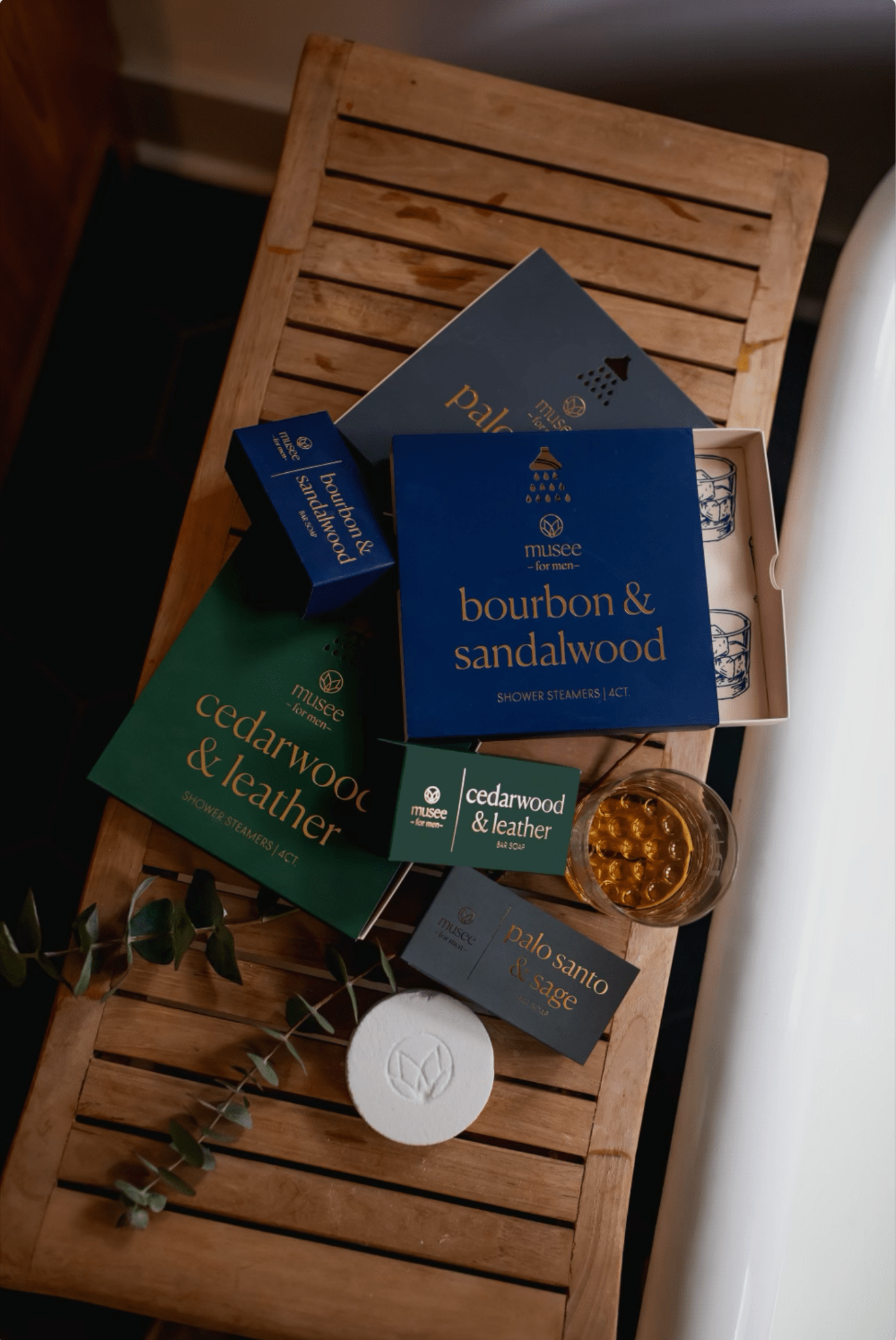 Bourbon & Sandalwood Shower Steamers by Musee Bath at Confetti Gift and Party Tuscaloosa Alabama