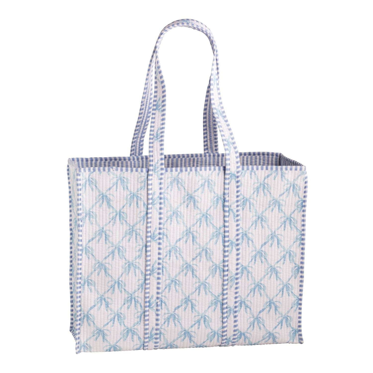 Bow Block Print Tote by Mud Pie at Confetti Gift and Party Tuscaloosa Alabama