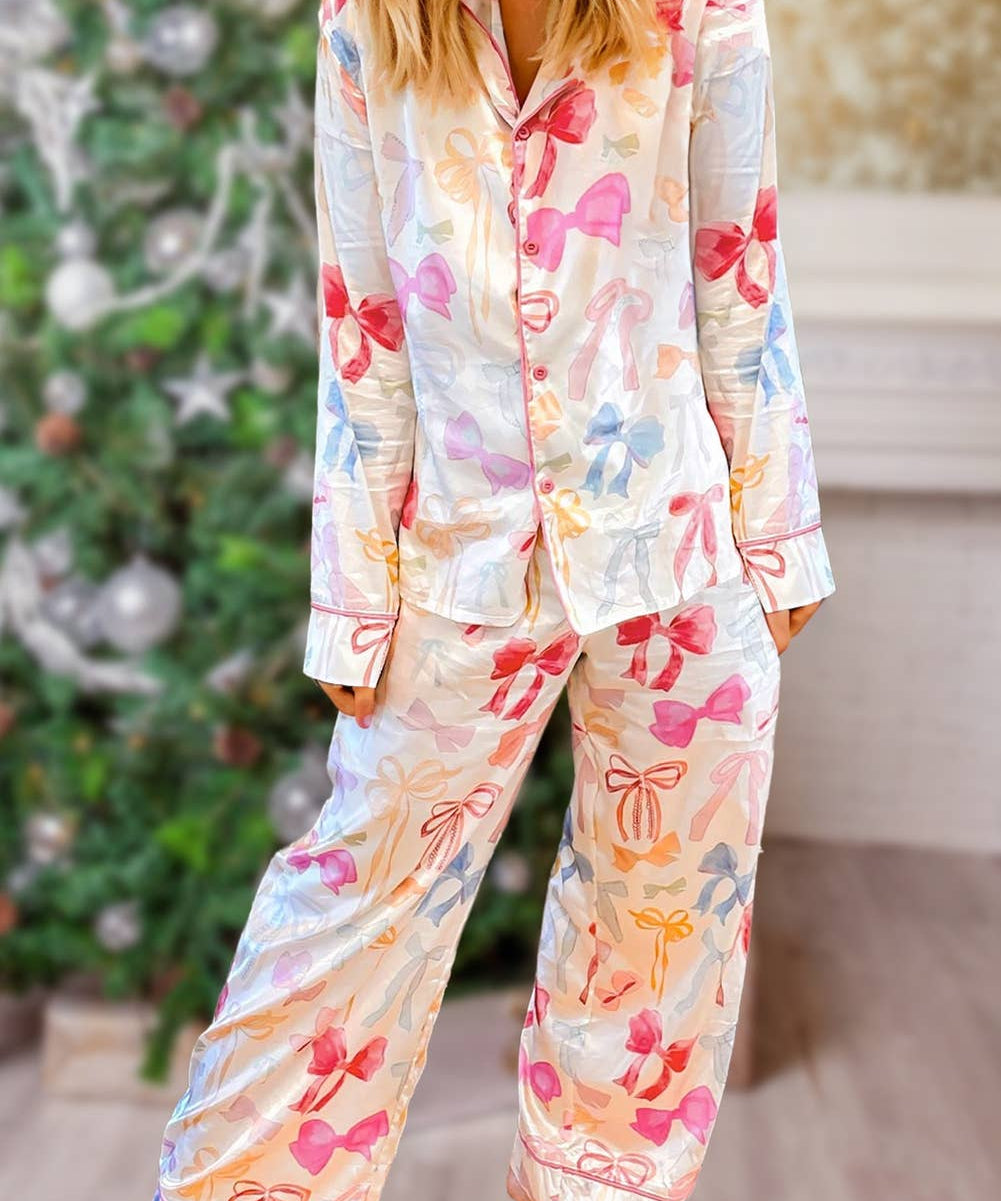 Bow Knot Print Pajama Set by Aapparella at Confetti Gift and Party Tuscaloosa Alabama