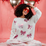 Bow Sparkle Sweatshirt by Mud Pie at Confetti Gift and Party Tuscaloosa Alabama