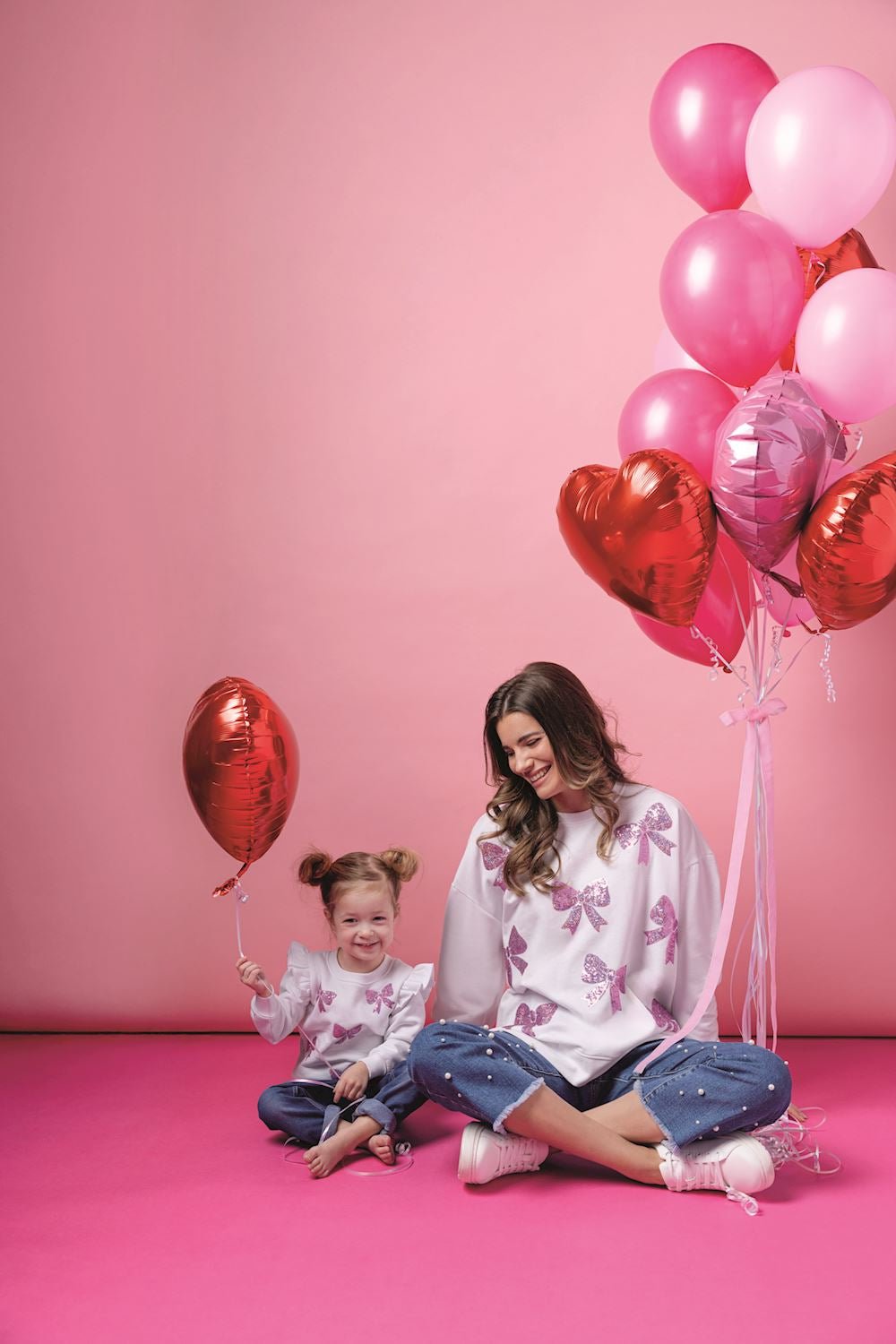 Bow Sparkle Sweatshirt by Mud Pie at Confetti Gift and Party Tuscaloosa Alabama