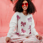 Bow Sparkle Sweatshirt by Mud Pie at Confetti Gift and Party Tuscaloosa Alabama