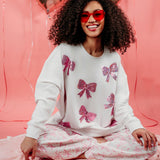Bow Sparkle Sweatshirt by Mud Pie at Confetti Gift and Party Tuscaloosa Alabama