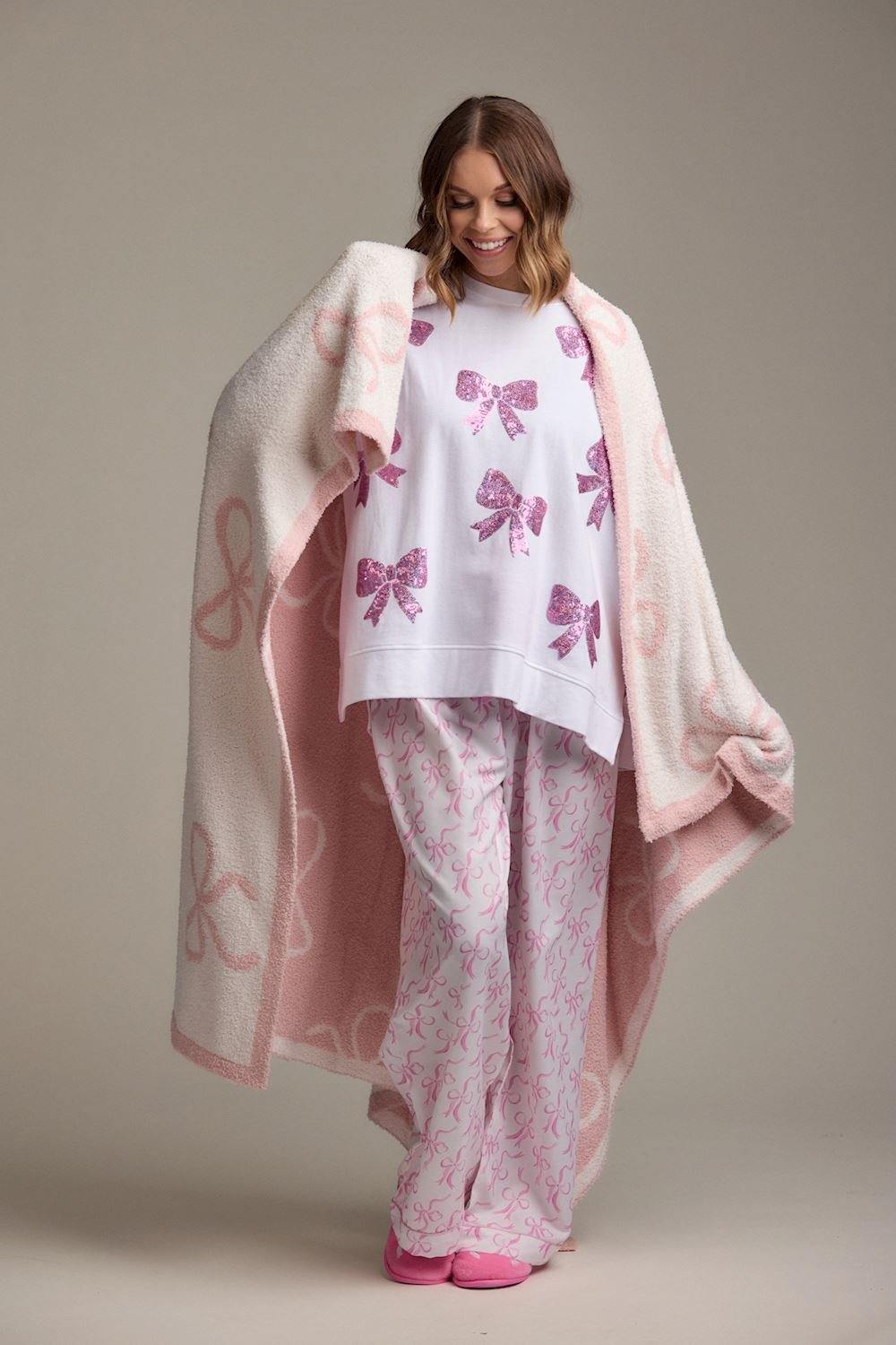 Bow Sparkle Sweatshirt by Mud Pie at Confetti Gift and Party Tuscaloosa Alabama