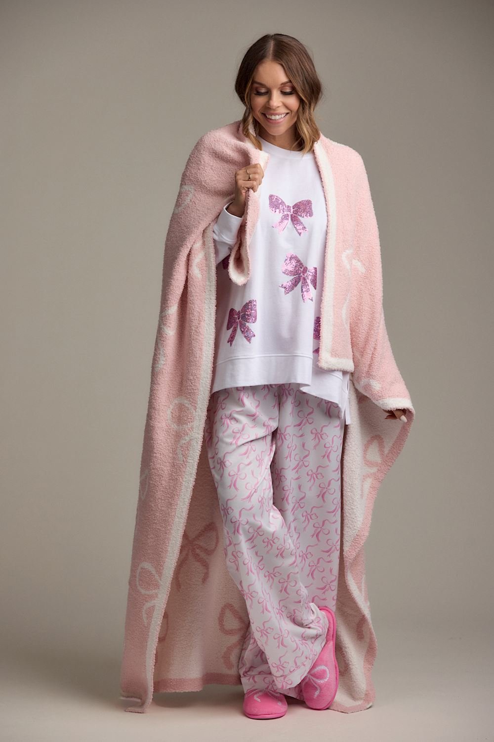 Bow Sparkle Sweatshirt by Mud Pie at Confetti Gift and Party Tuscaloosa Alabama